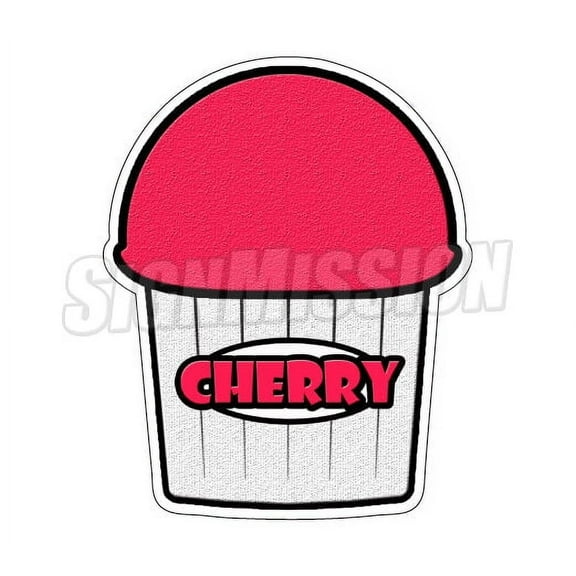 CHERRY FLAVOR Italian Ice Decal shaved ice sticker cart