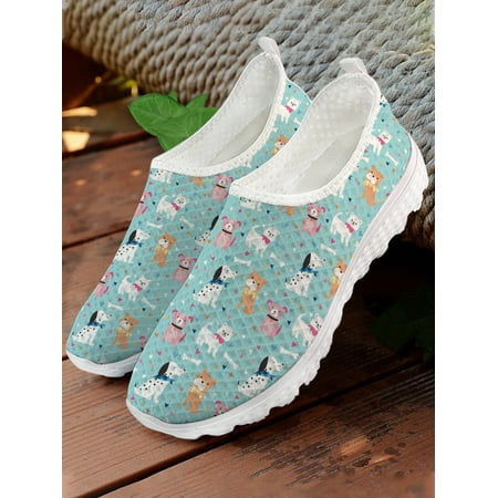 Pet Dog Design Loafers Cartoon Animal Print Summer Comfortable Women s Footwear Mesh Shoes Zapatos Planos De Mujer