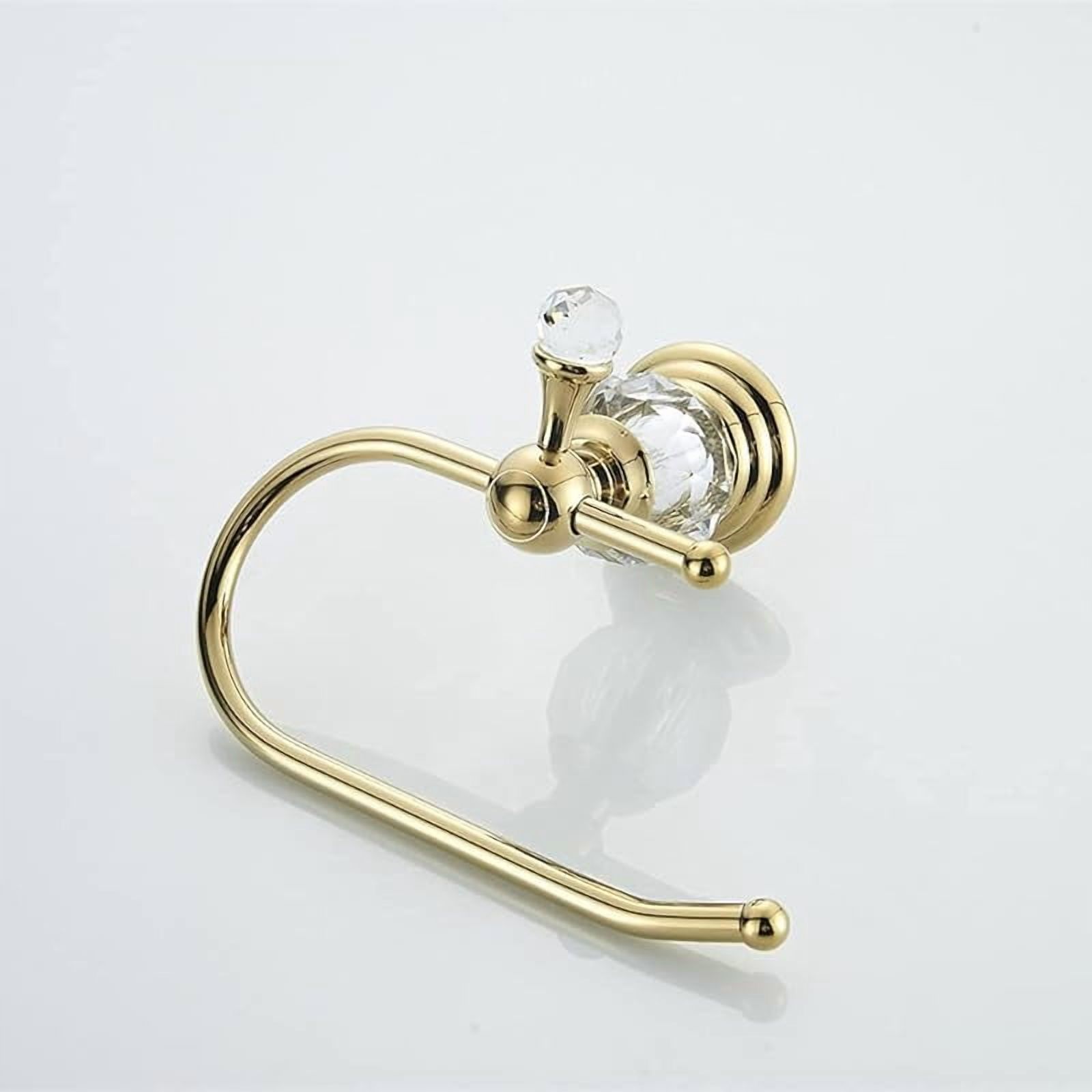 Funpisea Polished Gold Crystal Toilet Paper Holder, Wall-Mounted Bathroom Tissue Roll Holder