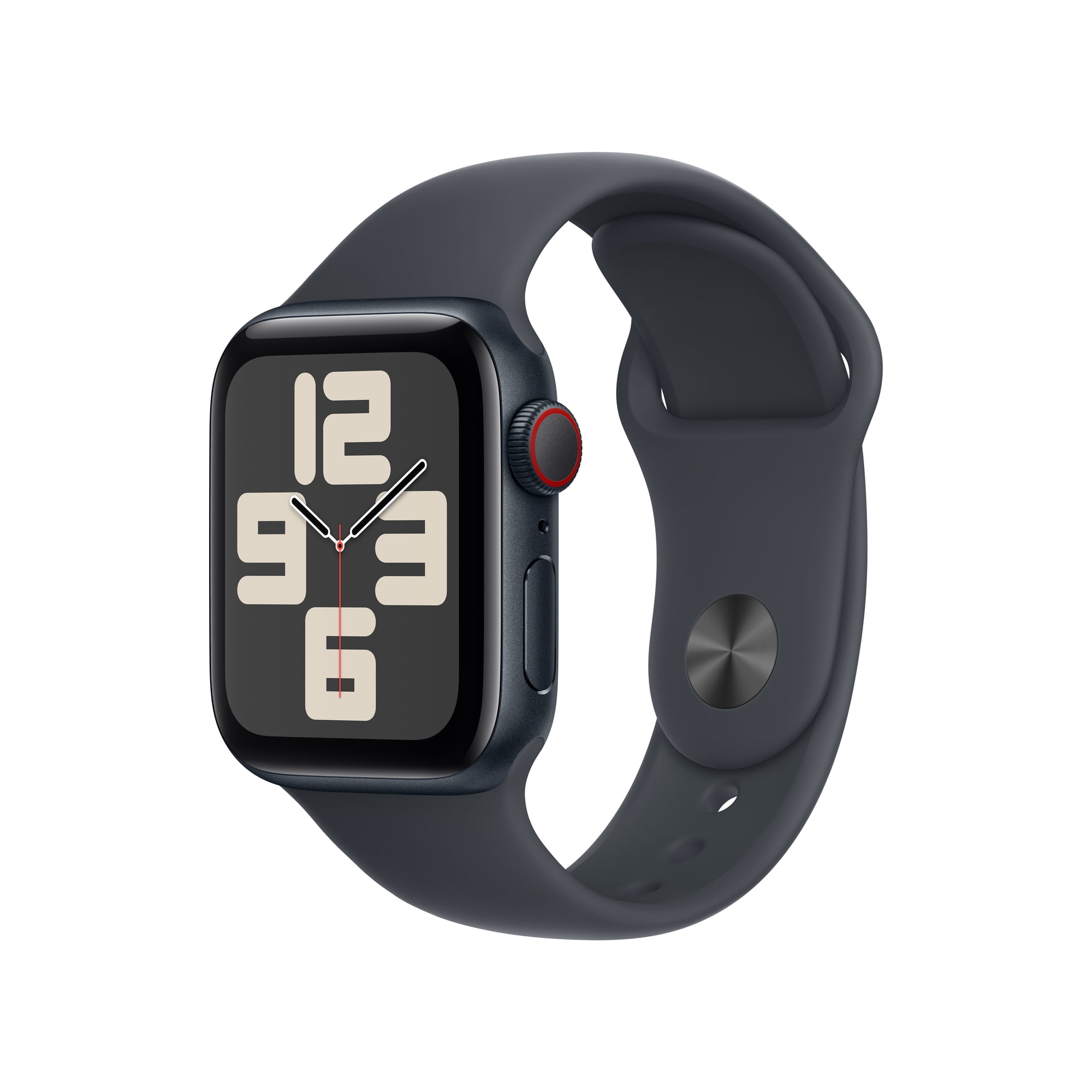 Apple Watch SE (2nd Gen) GPS + Cellular Smartwatch 40mm Midnight Aluminum Case with Midnight Sport Band M/L, 18 Hour Battery Life