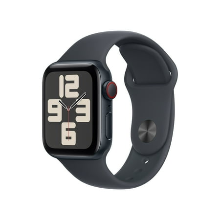 Apple Watch SE (2nd Gen) [GPS + Cellular] Smartwatch with 40mm Midnight Aluminum Case with Midnight Sport Band - S/M. Fitness & Sleep Tracker, Crash Detection, Heart Rate Monitor