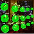 thumbnail image 3 of Cadena de luces para decoración navideña del día de Halloween 2024, divertidas bolas verdes, luces para decoración navideña DIY, luces para árbol de Navidad 669, 3 of 4