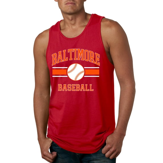 Wild Bobby City of Baltimore Baseball Fantasy Fan Sports Men's Tank Top, Red, Large