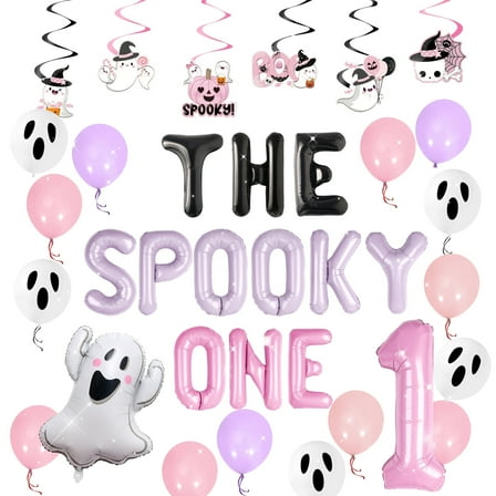 Halloween Theme Birthday Party Balloon Decorations - Spooky One Cute Party Supplies
