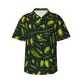 thumbnail image 2 of Picia Green Branch Olive Gentle Cotton Regular Fit Short Sleeve Casual Hawaiian Shirt for Men-X-Large, 2 of 9