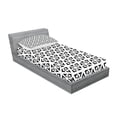 thumbnail image 2 of Ambesonne Black and White Fitted Sheet & Pillow Sham Set, Modern Triangle, Twin, Black and White, 2 of 2