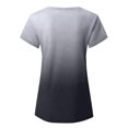 thumbnail image 6 of CHGBMOK Womens Summer Tops Casual Gradient Short Sleeve V Neck Tie-dye T Shirts Loose Fit Plus Size Plain Tees, 6 of 7