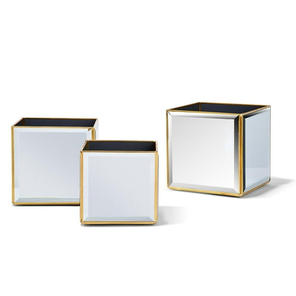Two's Company Set of 3 Beveled Mirror Box, 6.5"x6.5"x6.5"