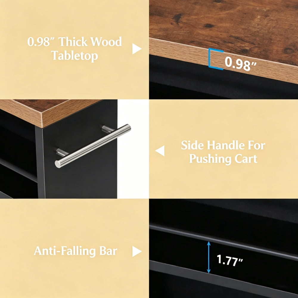 Freestanding Wooden Storage Organizer with Adjustable Shelves, Space-Saving for Living Room, Bedroom, Kitchen, Home Office