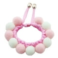 thumbnail image 2 of Walbest Cat Dog Collar, Cute Handmade Plush Balls Stitching Collar (L, Pink), 2 of 7