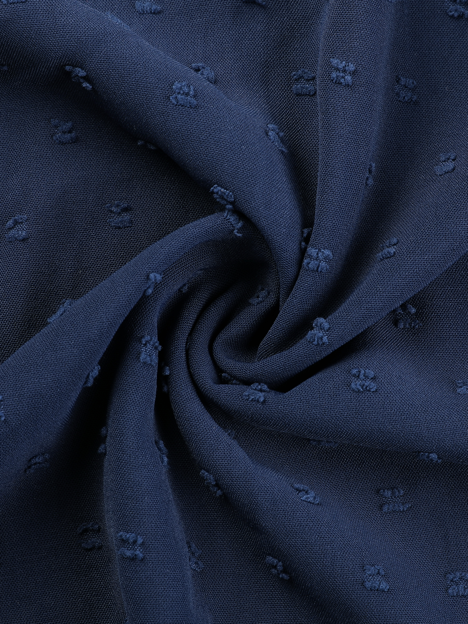 DARING DIVA Women's Plus Petal Sleeve Swiss Dots Blouse T-Shirt Tops 2X Navy Blue