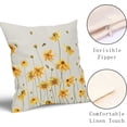 thumbnail image 3 of Spring Summer Floral Pillow Covers 20X20 Inch Set of 2 Coreopsis Daisy Yellow Flowers Bee Decorative Pillow Cases Farmhouse Seasonal Cushion Case Farmhouse Home Decor for Sofa Couch Bedroom Outdoor, 3 of 6