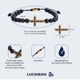 thumbnail image 4 of Pulsera Hombre LUCKMAN Jade Negro Zirconias Acero Inoxidable UNITALLA, 4 of 5