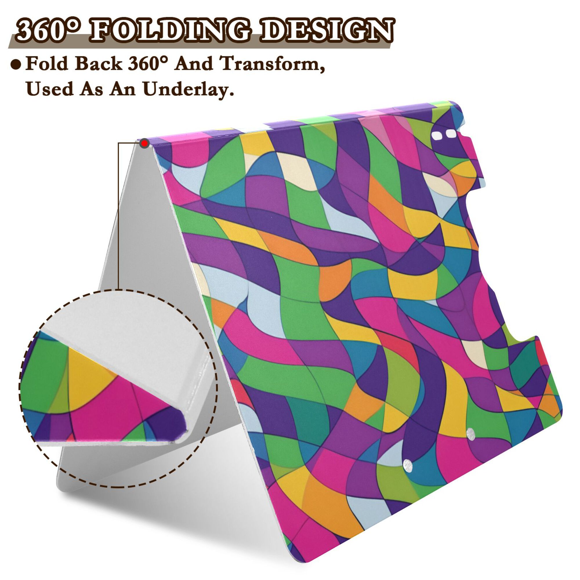 FORMRS A4 Clipboard Folder with Pen Holder Horizontal Foldable School Office Binder, Colorful Plaid