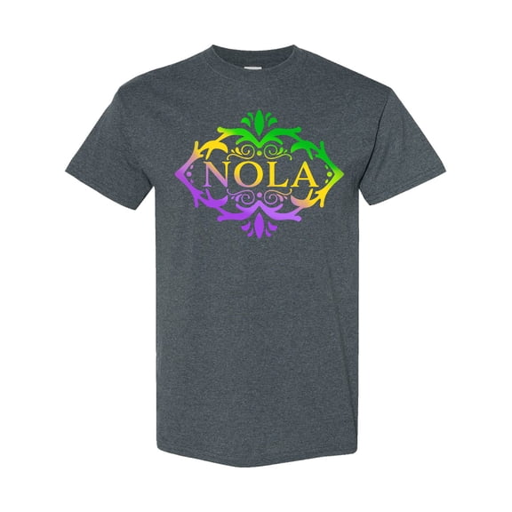 Inktastic Nola with Mardi Gras Colors T-Shirt