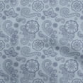 thumbnail image 1 of oneOone Cotton Jersey Dusty Blue Fabric Asian Paisley Quilting Supplies Print Sewing Fabric By The Yard 58 Inch Wide, 1 of 4