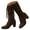 Coffee, variant on Dakaela Women's Suede Knee High Boots Lace up Motorcycle Riding Boot Chunky Heel Platform Thigh High Boots