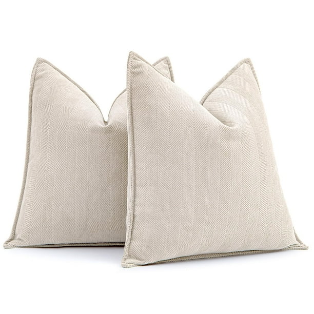 Fundas de almohada decorativas MIULEE, 50 x 50 cm, 2 unidades, color beige