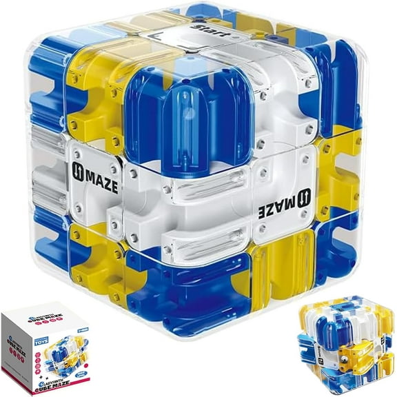 3D Rolling Ball Maze Cube, Large Labyrinth 3D-Puzzle Maze Cube, Fun Brain Teaser Challenge Game, 3D-Puzzle Magic Cubes & Balls, Marble Labyrinth Gift for Adults Teens