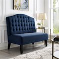 thumbnail image 2 of Home Fare Biscuit Tufted Entryway Bench in Navy Blue Velvet, 2 of 2