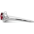 thumbnail image 4 of 14K White Gold Created Ruby And Diamond 2-Stone Heart Ringsize 7 (Width 1.2 To 3.1) - Jbsp, 4 of 5