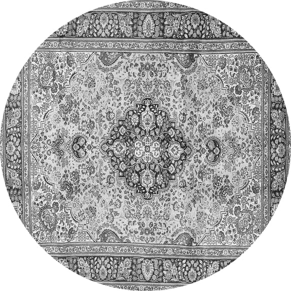 Ahgly Company Indoor Round Medallion Gray Traditional Area Rugs, 3' Round