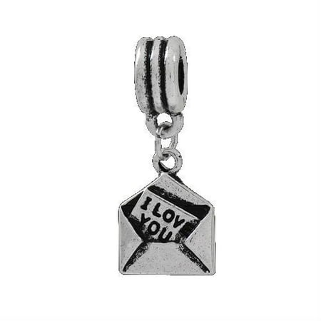 Diamond Love Letter Charm European Style Love Letter Dangle Charm Bead. Compatible With Troll, Zable, Baigi, Chamilia, And Many More Charm Bracelets. ()