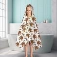 thumbnail image 6 of White Bigfoot and Footprint Pattern Hooded Bath Towel，50"x30" for Ages 3 To 12 Kids, Quick Dry Lightweight Soft Microfiber Hood Beach Towel Cover Up for Kids, 6 of 7