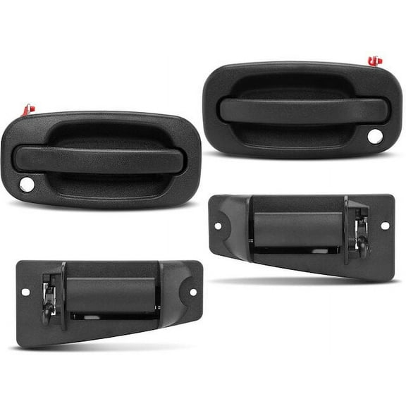 Door Handle Set 4 - Compatible with 2001 - 2006 Chevy Silverado 2500 HD Extended Cab Pickup 2002 2003 2004 2005