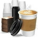 thumbnail image 5 of Berry Green 50 Vasos para Cafe de 10 oz (296 ml) Desechables con Tapa y Manga Protectora, Perfecta Para Cafe, Te y Todo Tipo de Bebidas Calientes, sin Derrames, Biodegradables Best Trading VCAF10, 5 of 8