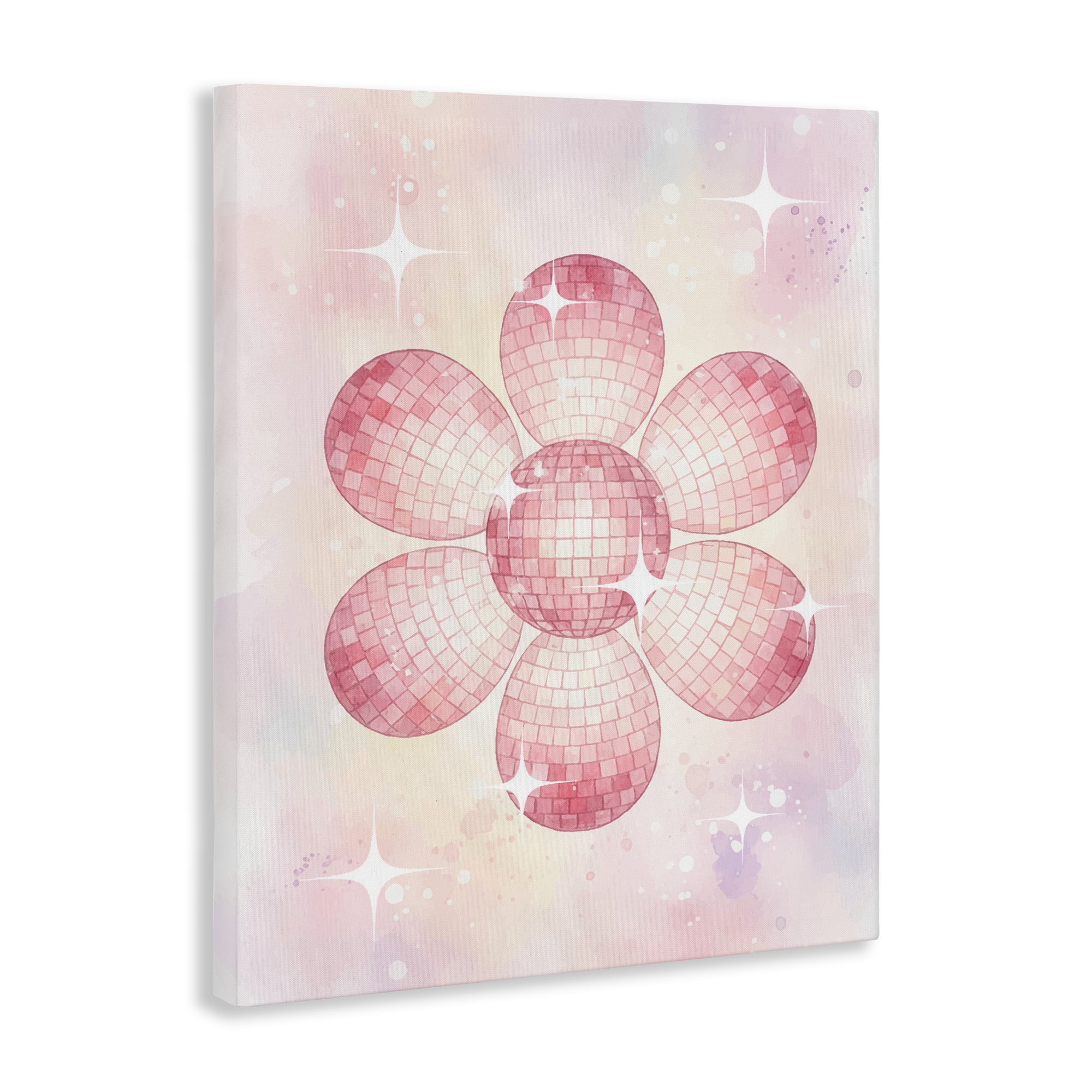 Stupell Industries Dreamy Pink Disco Ball Flower Canvas Wall Art, design by Lil' Rue
