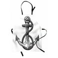 thumbnail image 1 of Anchor Apron Vintage Sketch Style Monochrome Rope Arrangement Naval Equipment Illustration, Unisex Kitchen Bib Apron with Adjustable Neck for Cooking Baking Gardening, Black and White, by Ambesonne, 1 of 3