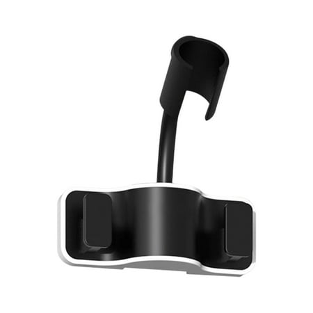 No Drill Adjustable Shower Bracket - Universal 360° Rotating Holder for Bathroom/Camping/Gym 4.72in Plastic Shower Head Mount (Black)