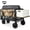 Brown, variant on Whitsunday Collapsible Double Decker Wagon with Tailgate, Foldable Heavy Duty Foldable Wagon Cart with Wheels, Beach Wagon for Camping, Sports, Shopping, Garden Black, Large