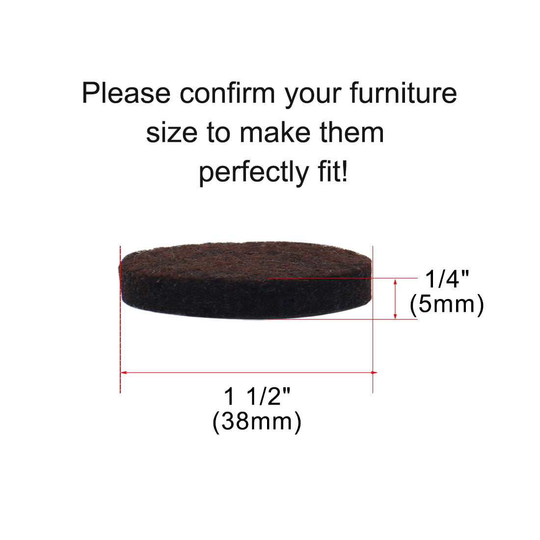 Unique Bargains 60pcs Felt Pads Round 1 1/2 Inch Self Stick Anti-scratch Floor Protector