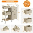 thumbnail image 2 of Baby Diaper Organizer and Storage Cart - 3 Tiers with Dividers and Drawers for Nursery, Bedroom, Changing Table and Crib, 2 of 7