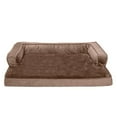 thumbnail image 2 of FurHaven Pet Products | Cooling Gel Memory Foam Orthopedic Plush & Velvet Comfy Couch Sofa-Style Pet Bed for Dogs & Cats, Almondine, Large, 2 of 13