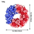 thumbnail image 3 of Chmadoxn Fourth of July Decorations Flower Wreath Front Door Independence Day Decoration American Flag Wreath Decoration Hanging on Home Walls Flower Wreath Porch Holiday Decoration Supplies, 3 of 9