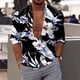 thumbnail image 2 of Camisas Para Hombre Talla Extra Camisas estampadas informales de manga larga para otoño e invierno para hombre, blusas superiores a la (White, S), 2 of 5
