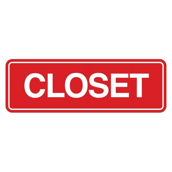 Signs ByLITA Standard Closet Wall or Door Sign | Easy Installation | Office & Home Sign (Red) - Large