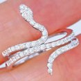 thumbnail image 1 of Sparkling Diamond Micro Set Zircon Anillo de serpiente para mujer, tamaño 8, 1 of 2