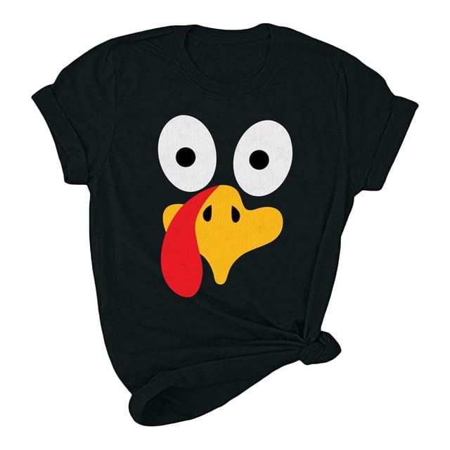 Blusa de manga corta informal con estampado de Día de Acción de Gracias para mujer Fridja gope3940