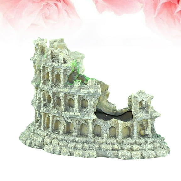 MLINS Simulated Colosseum Ornaments Aquarium Tank Fish Decorations