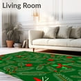thumbnail image 2 of ODIKA 2'x3' Machine Washable Non-Slip Area Rug, Classic Holiday with Snowy Pine Branches and Baubles High Traffic Rug with Pad, Green, 735875, 2 of 8