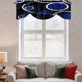 thumbnail image 2 of Black Blue Tie Up Valance Curtains for Windows, Kitchen Curtains Window Treatments, White Circle Geometric Abstract Texture Short Window Shades Valances for Bedroom Bathroom Cafe 54"x18", 2 of 8