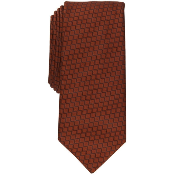 Alfani Mens Necktie Rolling Neat Slim Tie Cognac Red OS