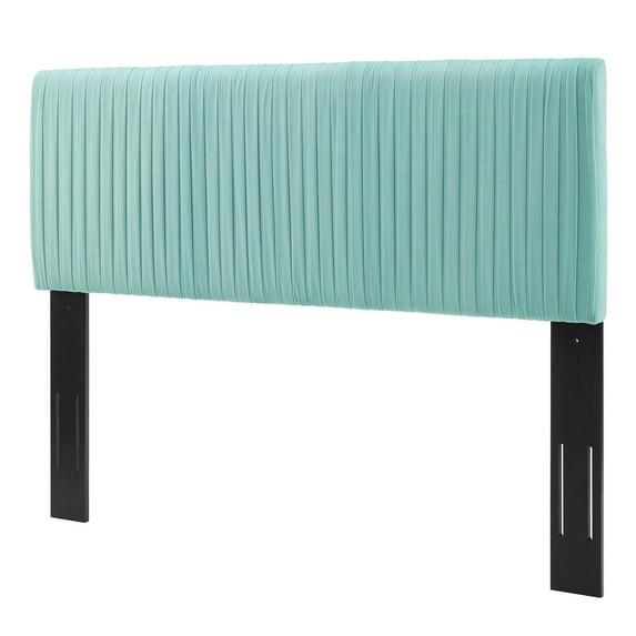 Tufted Headboard, Full Queen Size, Velvet, Blue, Modern Contemporary Urban Design, Bedroom Master Guest Suite