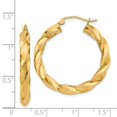 thumbnail image 4 of Real 14kt Yellow Gold Light Twisted Hoop Earrings; for Adults and Teens; for Women and Men, 4 of 4