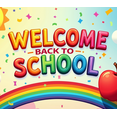 thumbnail image 4 of Colorful Welcome Back to School Banner, with Sun Apple Pencils and Rainbows, Backdrop for School Opening Party Classroom Decorations School Events Photography Props, 4 of 4