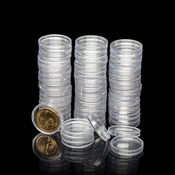 30PCS Silver Dollar Coin Holder, Clear Coin Capsules, Coin Holders for Collectors, Plastic Coin Case for Morgan Silver Dollar, Coin Protectors  (20/25/27/30/35/40mm)